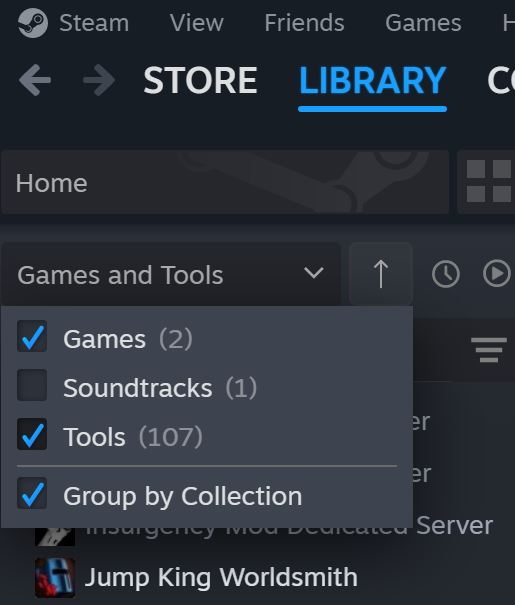 Steam dropdown