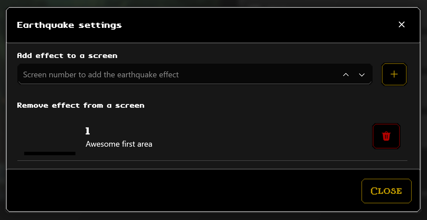 Earthquake settings